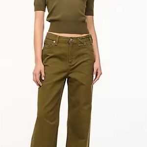 Wrangler + STAUD Olive Wide Leg Jeans